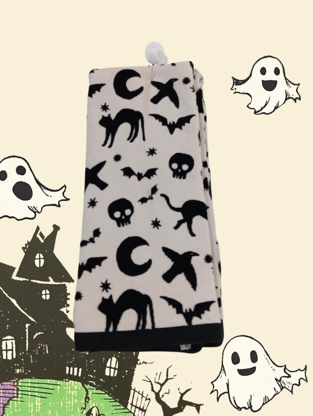 Cats & Skulls Halloween Hand Towels